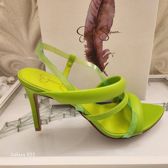 Jessica Simpson Shoes - Jessica Simpson "Krissta" Spring Green Heeled Sandals. NIB. Size 11